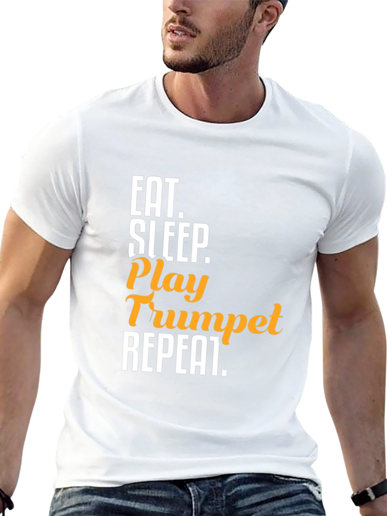 Eat Sleep Play Trumpet Repeat Black T-Shirt