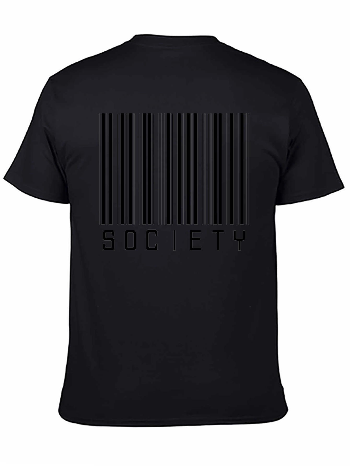 Society Barcode Graphic Tee - Modern Black T-Shirt