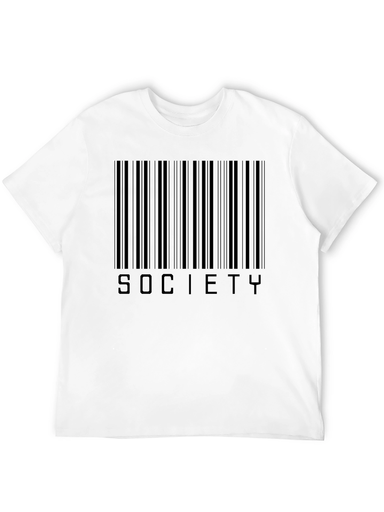 Society Barcode Graphic Tee - Modern Black T-Shirt