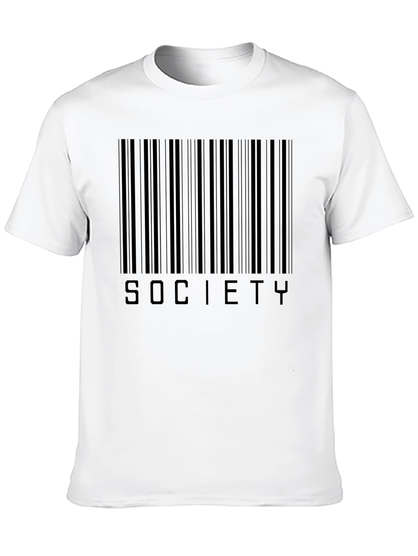 Society Barcode Graphic Tee - Modern Black T-Shirt