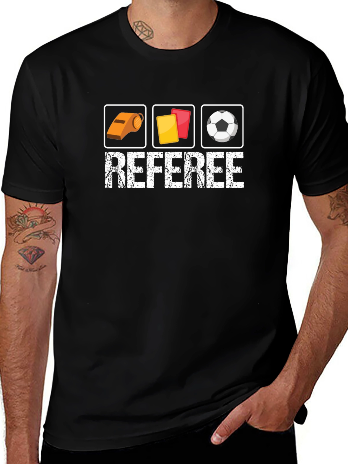Referee T-Shirt - Whistle Cards Soccer Ball Design
