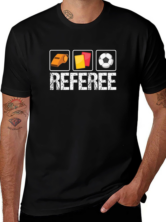 Referee T-Shirt - Whistle Cards Soccer Ball Design