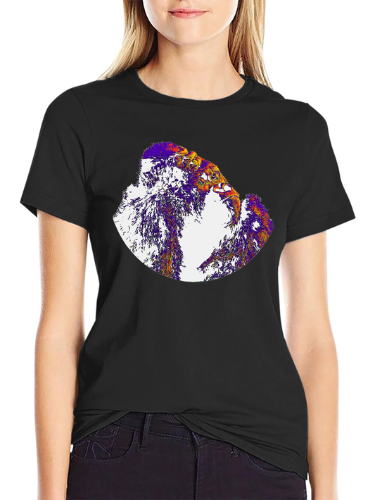Abstract Eagle Graphic Tee - Black Cotton Blend Shirt
