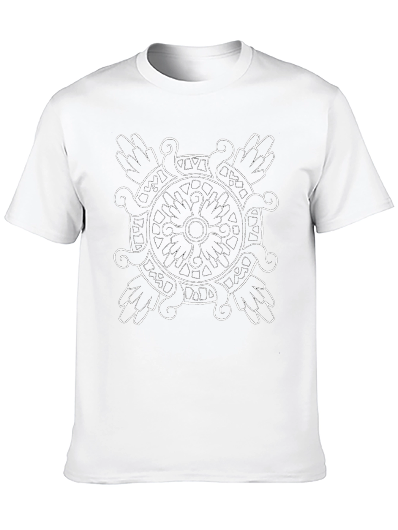 Aztec Calendar Graphic Print Black T-Shirt