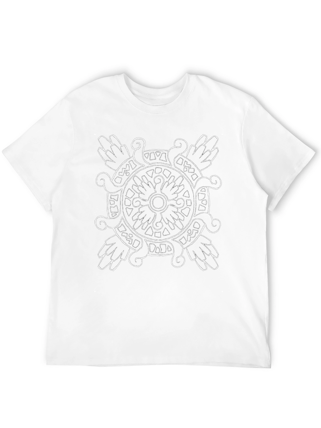 Aztec Calendar Graphic Print Black T-Shirt