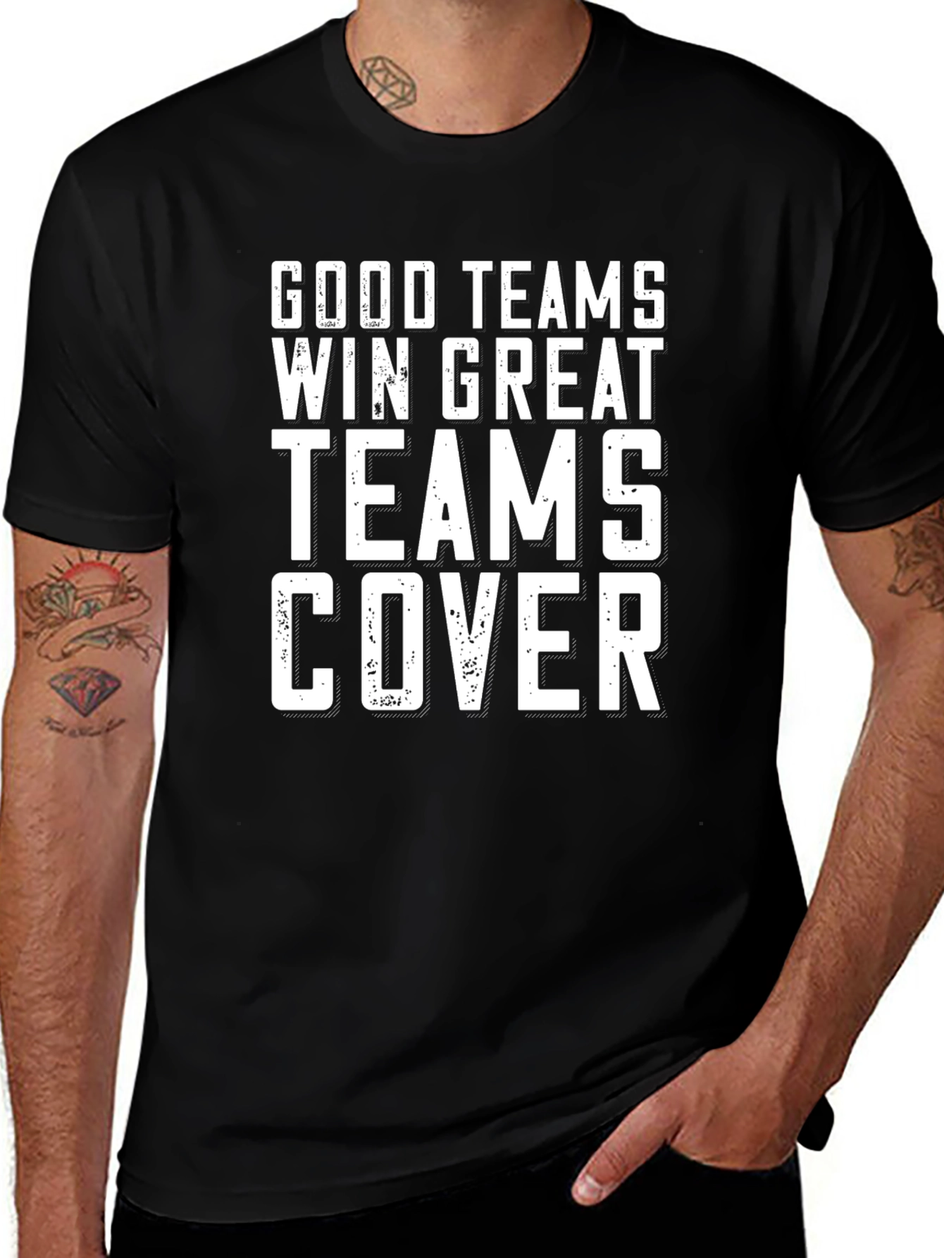 Good Teams Win Great Teams Cover Black T-Shirt