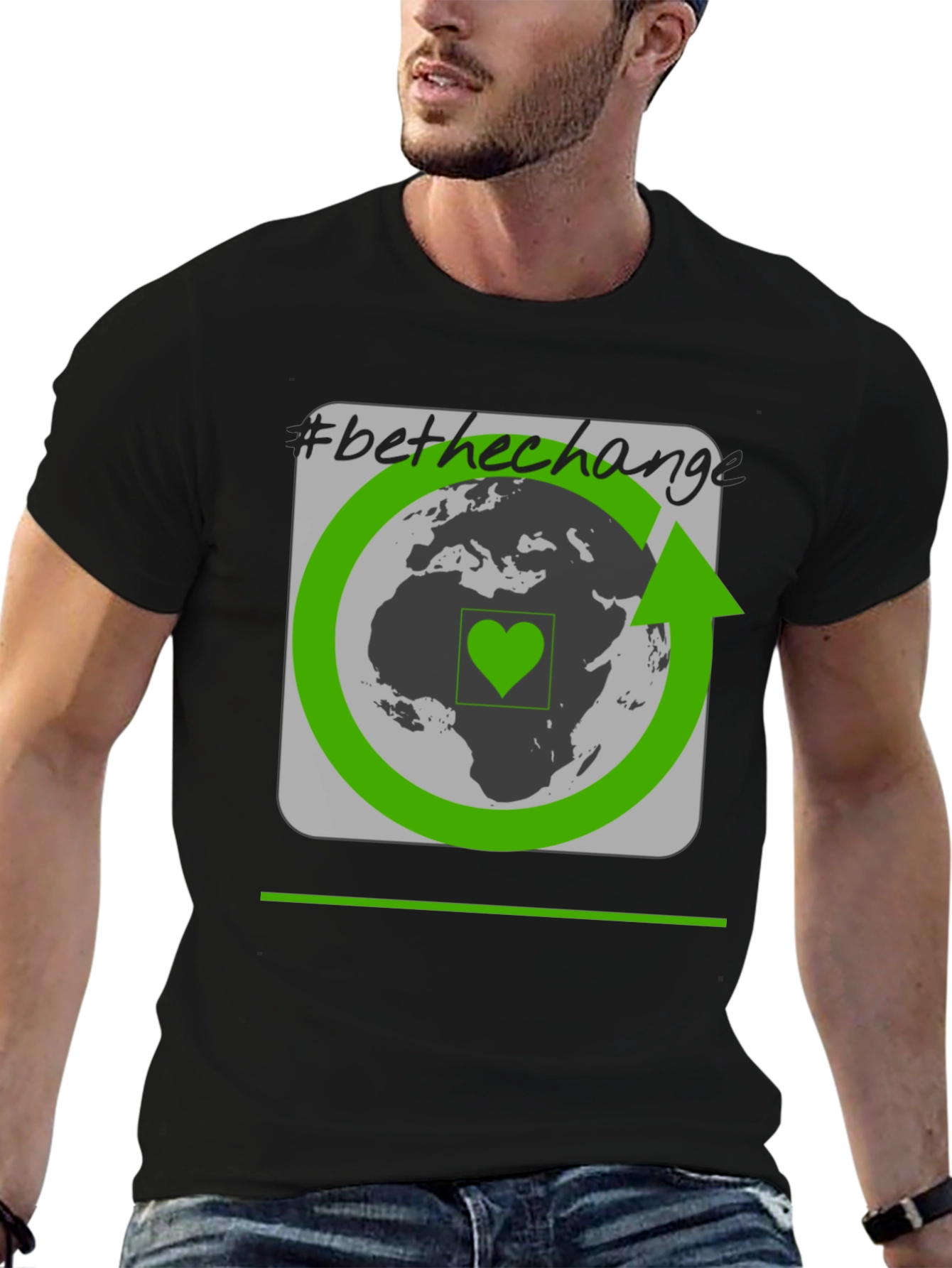Eco-Friendly Be The Change Black T-Shirt