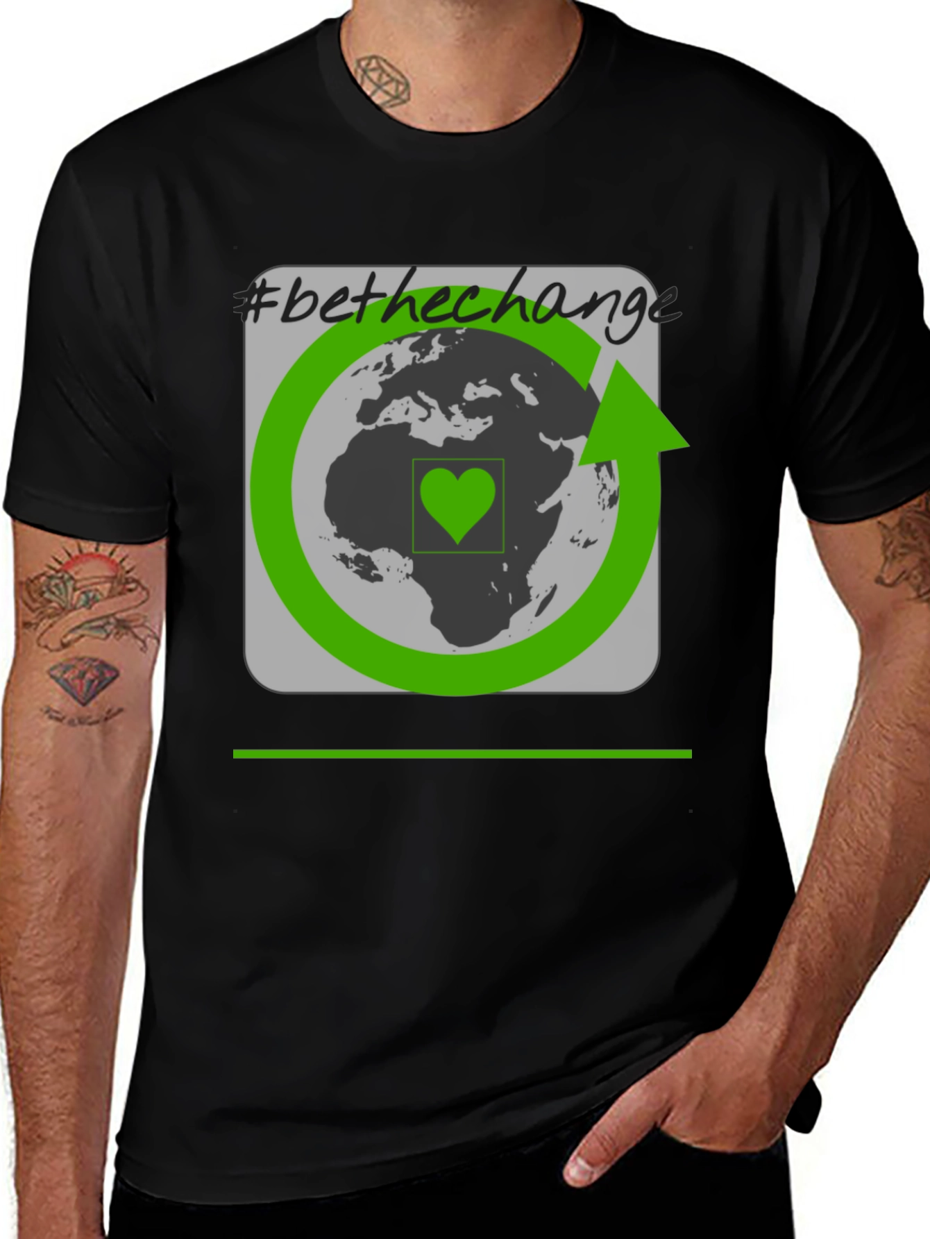 Eco-Friendly Be The Change Black T-Shirt