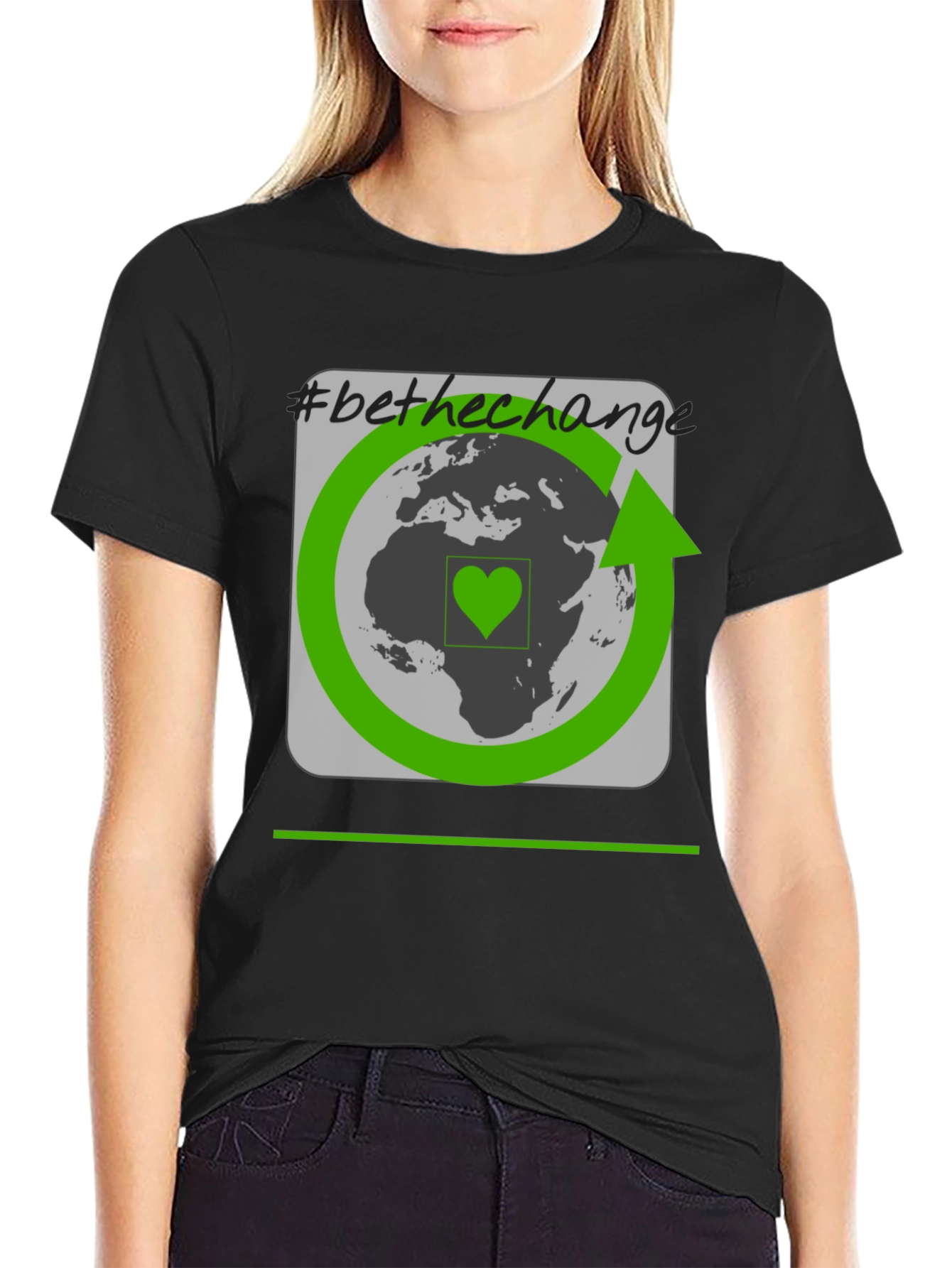 Eco-Friendly Be The Change Black T-Shirt