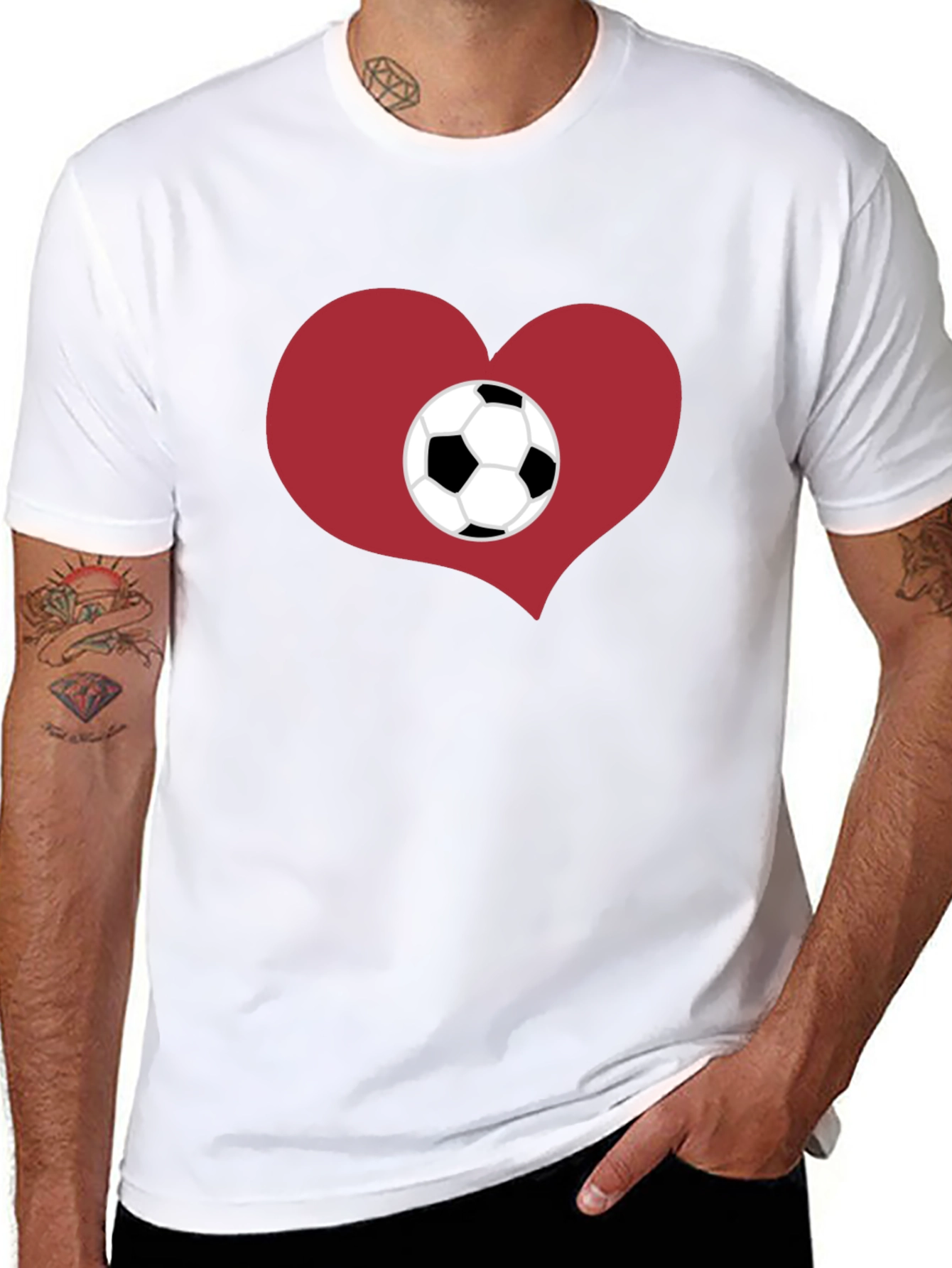 Soccer Heart Graphic Tee - Stylish Cotton Shirt