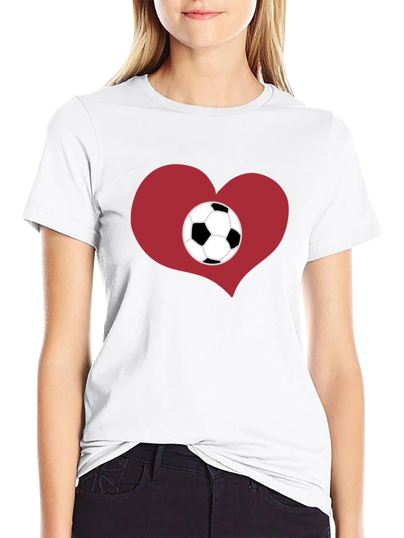 Soccer Heart Graphic Tee - Stylish Cotton Shirt
