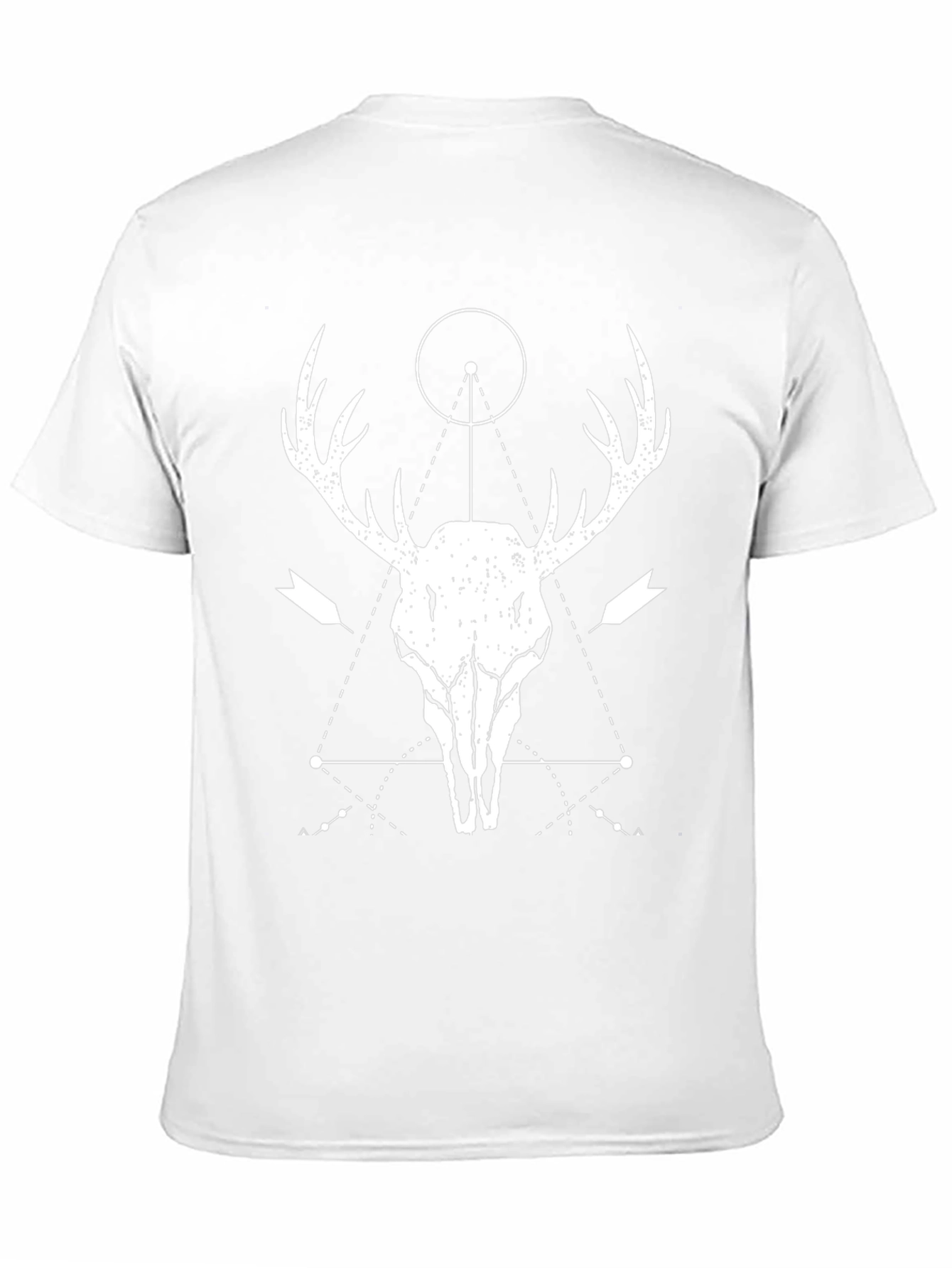 Geometric Deer Skull Graphic T-Shirt