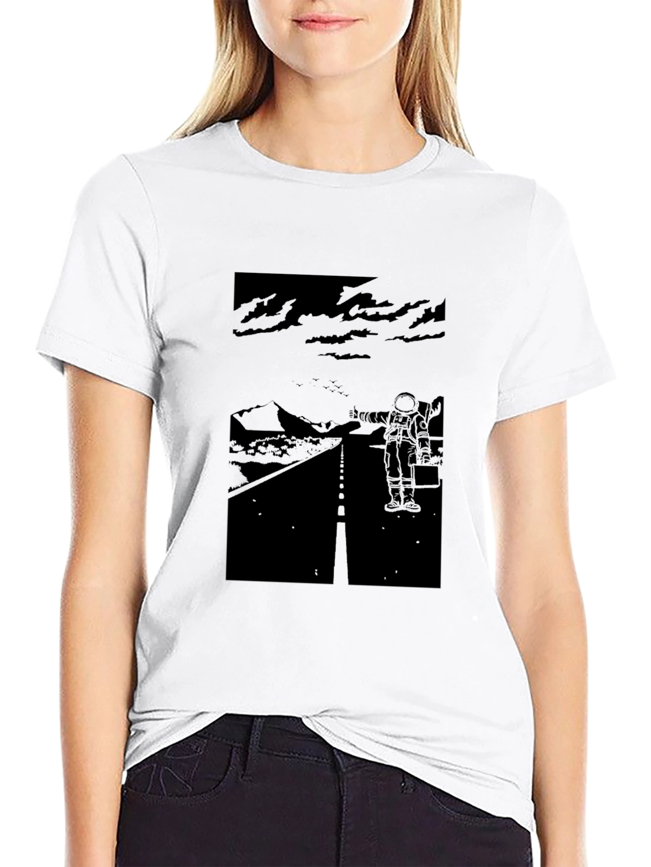Astronaut Road Trip Graphic Tee - Black