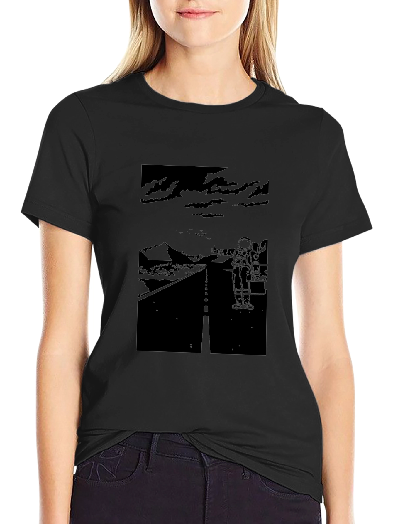 Astronaut Road Trip Graphic Tee - Black
