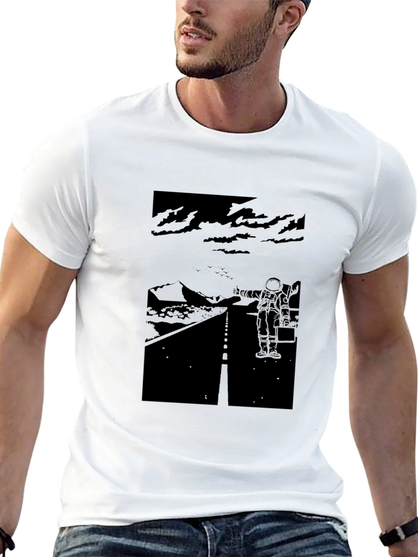 Astronaut Road Trip Graphic Tee - Black