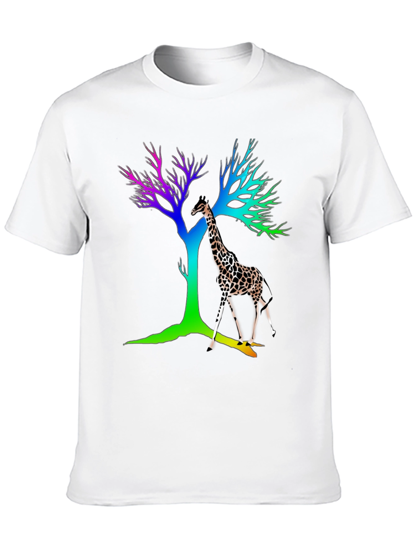 Giraffe & Rainbow Tree Graphic Tee