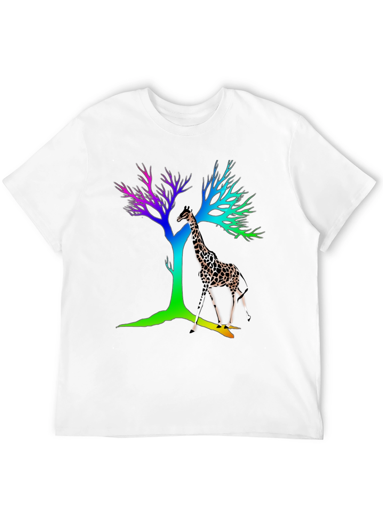 Giraffe & Rainbow Tree Graphic Tee