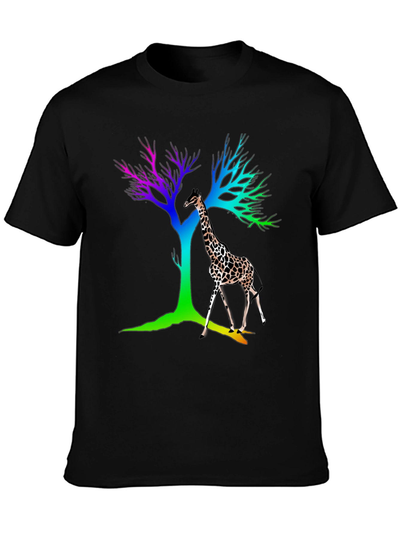Giraffe & Rainbow Tree Graphic Tee