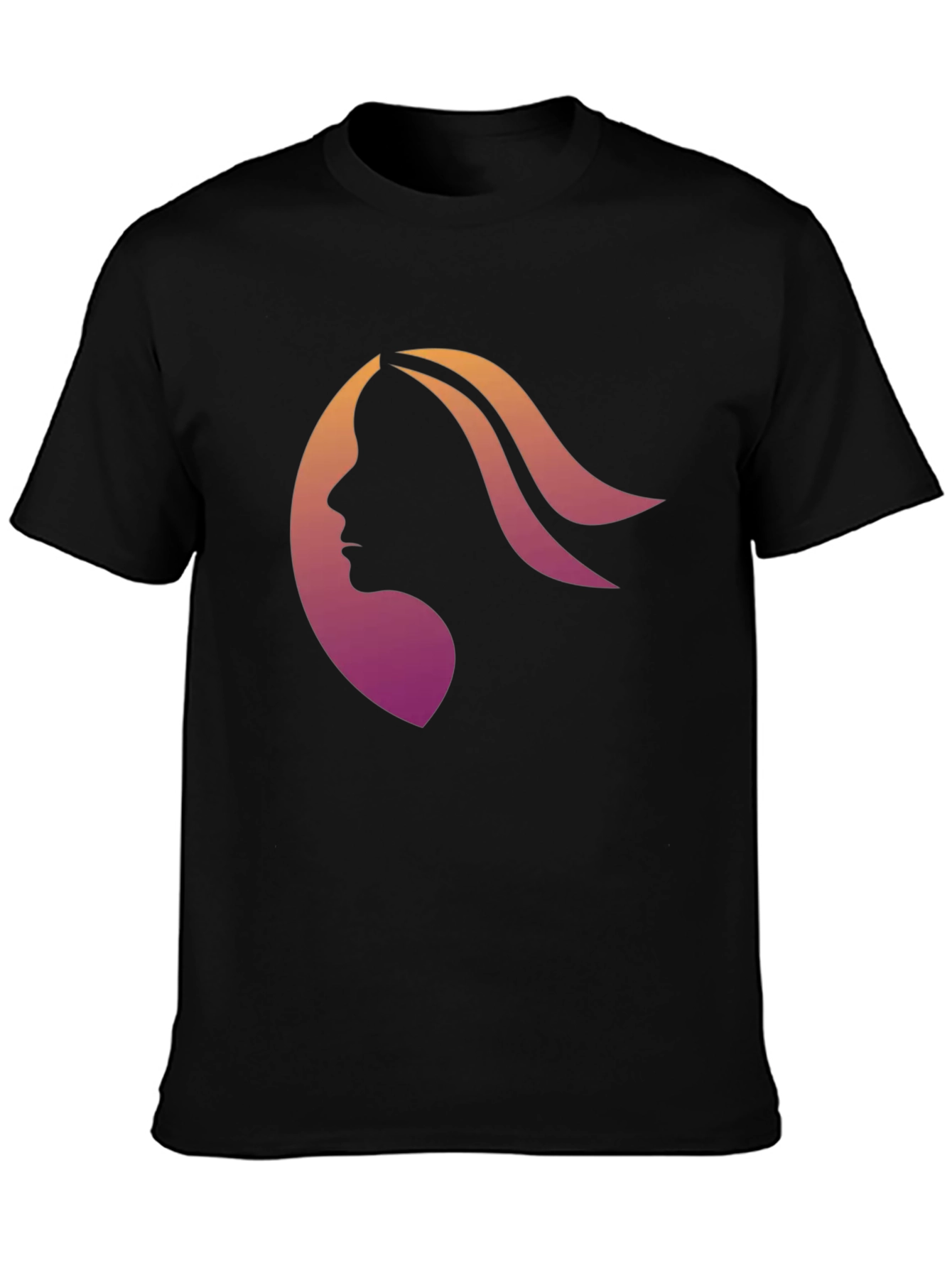Stylish Woman Silhouette Graphic Tee - Black