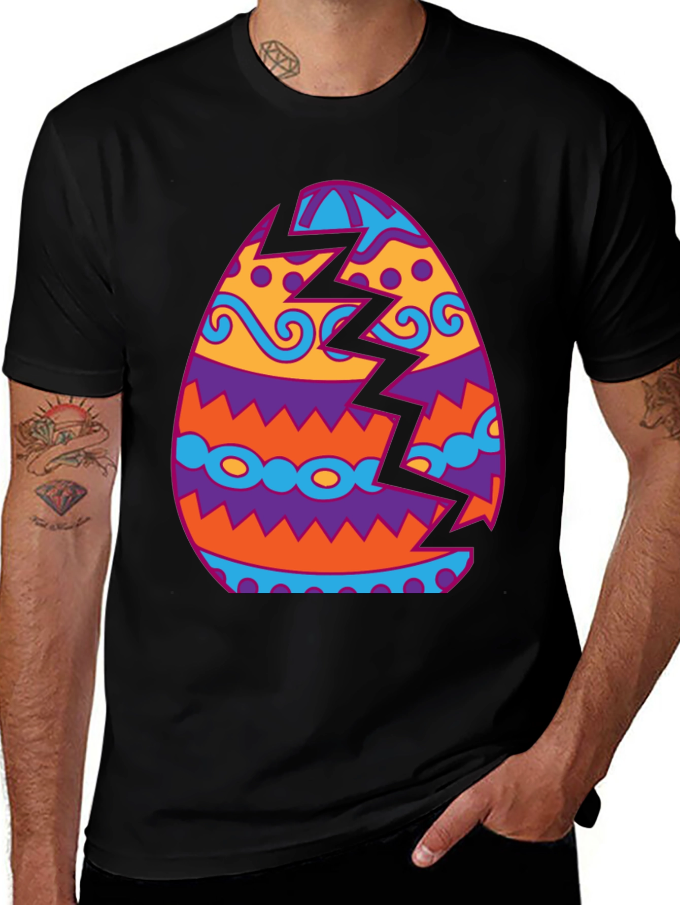 Cracked Easter Egg Graphic Tee - Unique Holiday Shirt