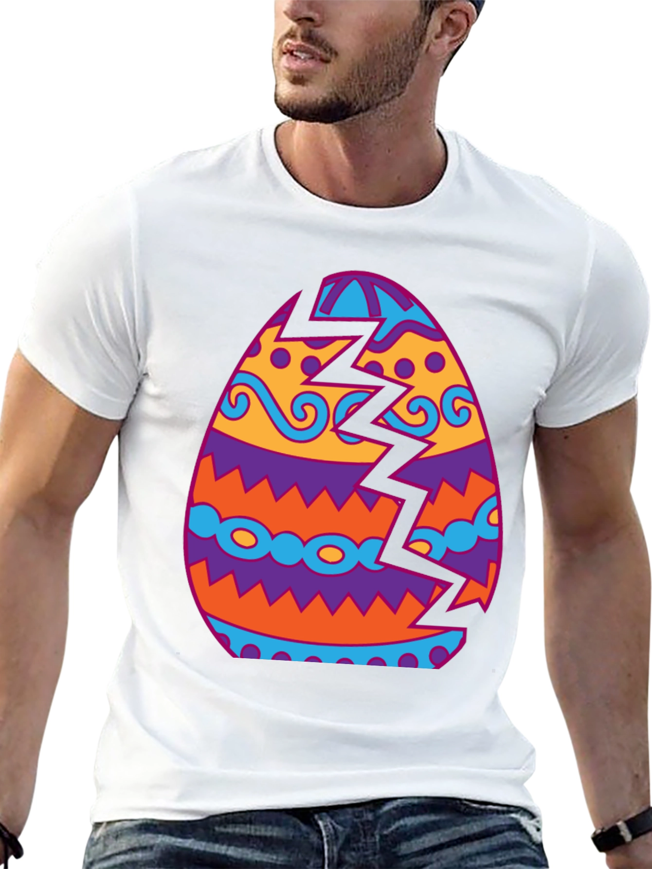 Cracked Easter Egg Graphic Tee - Unique Holiday Shirt