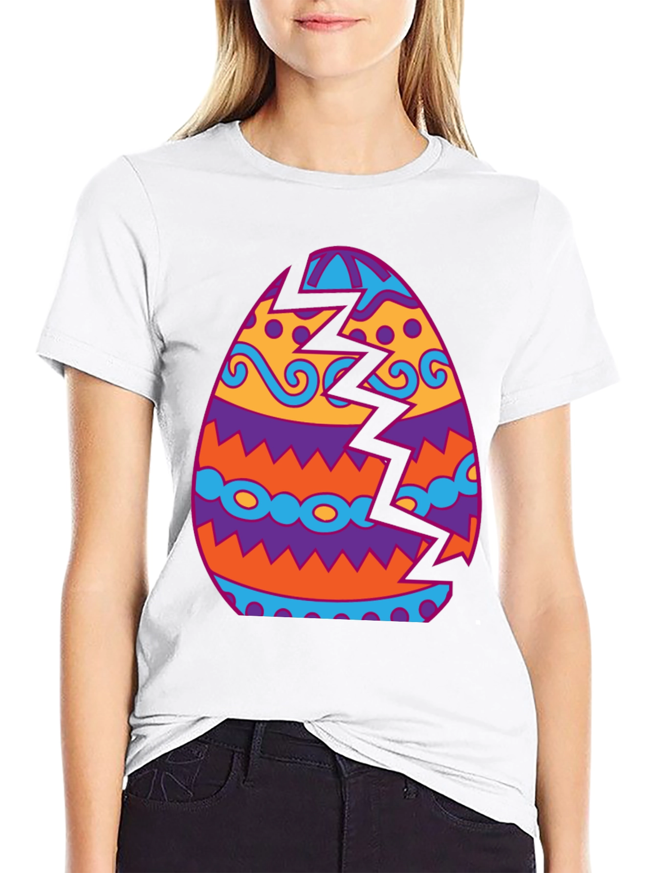 Cracked Easter Egg Graphic Tee - Unique Holiday Shirt