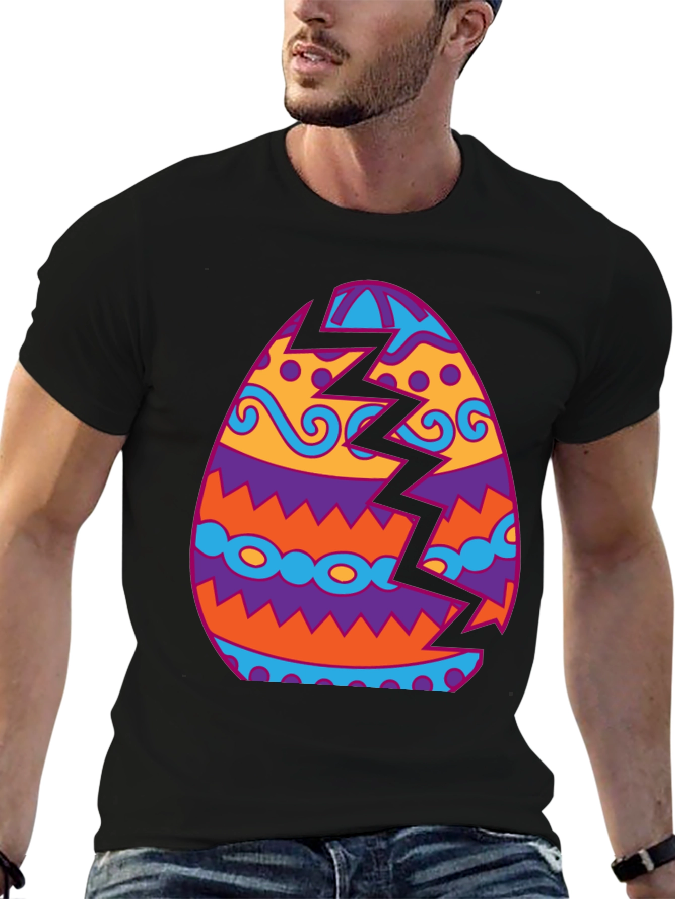 Cracked Easter Egg Graphic Tee - Unique Holiday Shirt