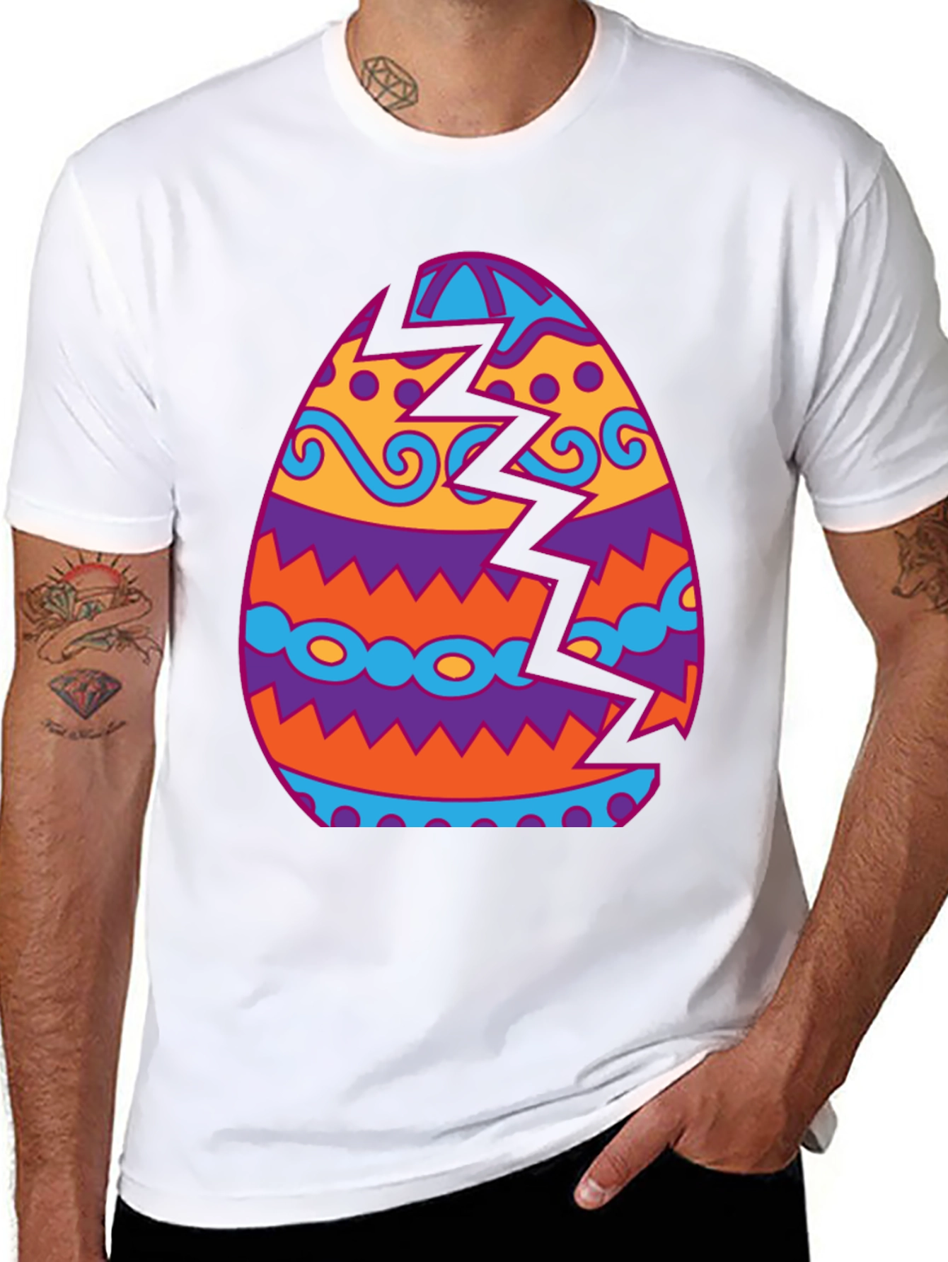 Cracked Easter Egg Graphic Tee - Unique Holiday Shirt