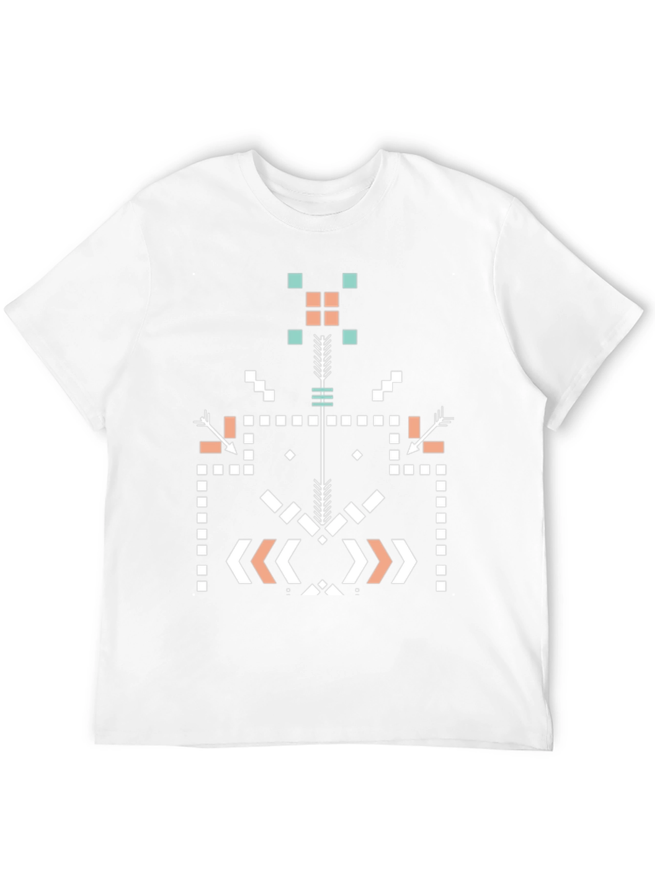 Geometric Tribal Pattern Black Tee