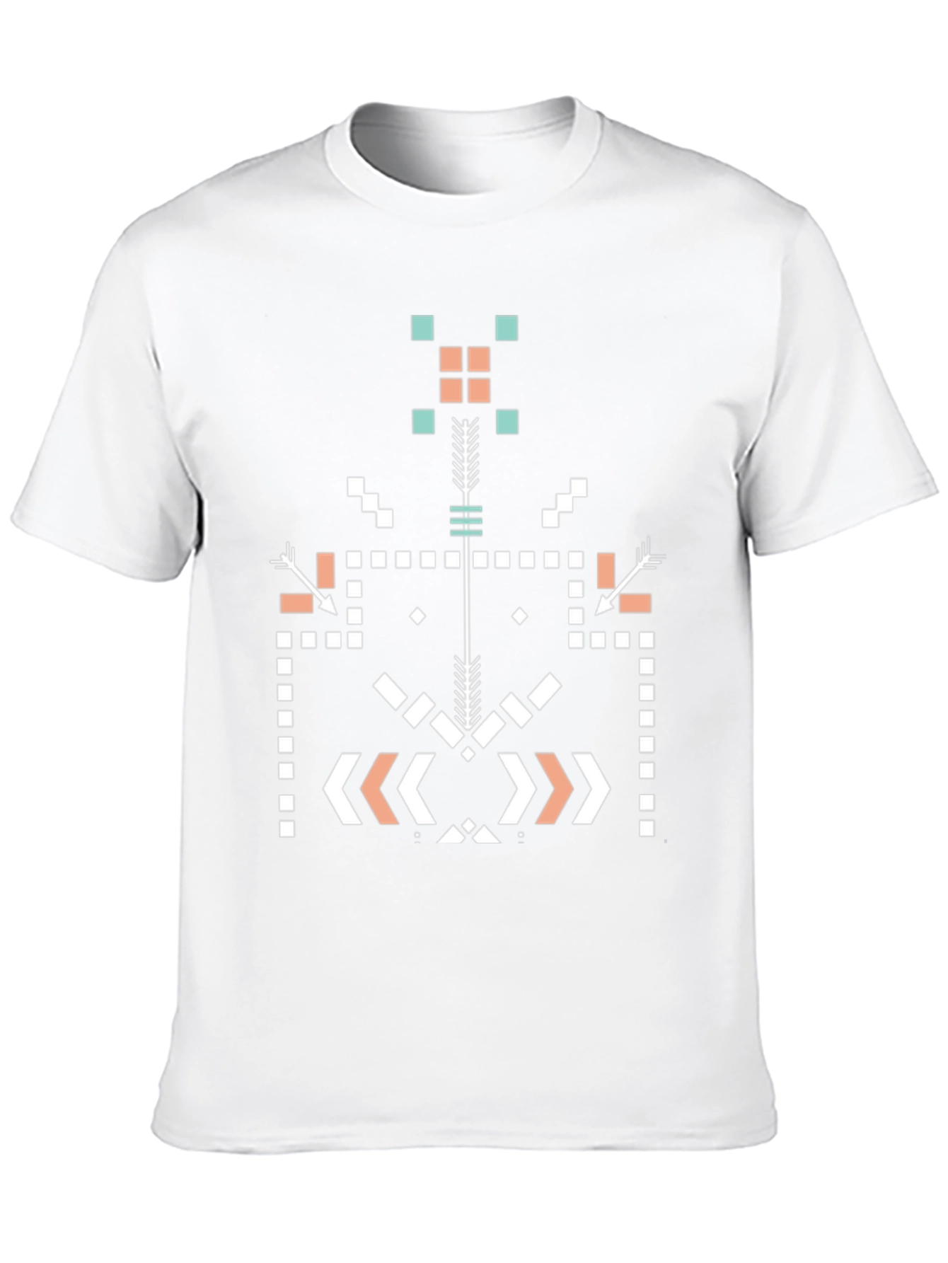 Geometric Tribal Pattern Black Tee