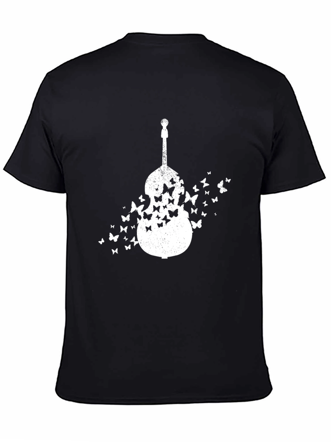 Bass Guitar Butterfly Graphic T-Shirt