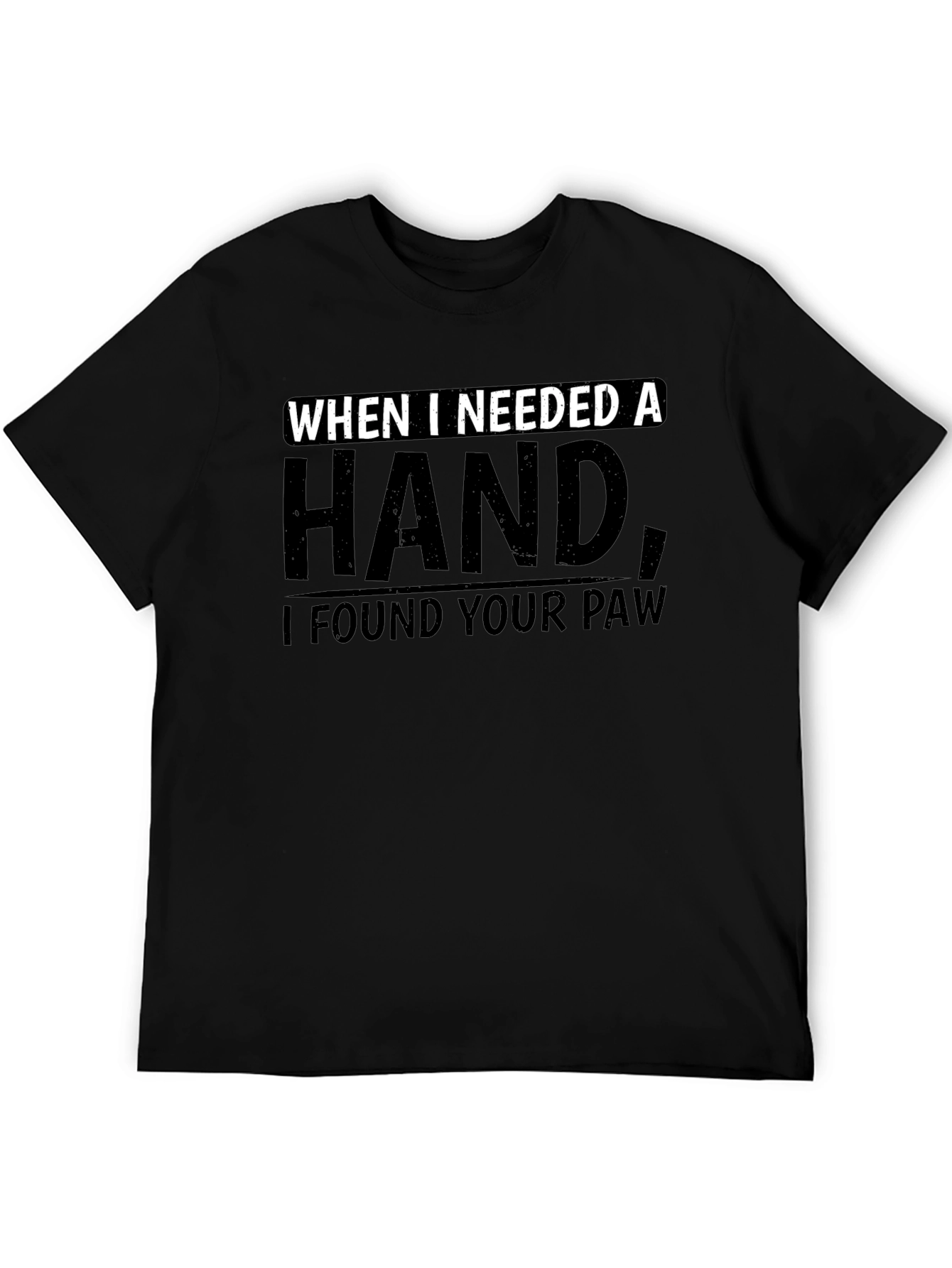 Paw Print Love Mens Black Graphic Tee