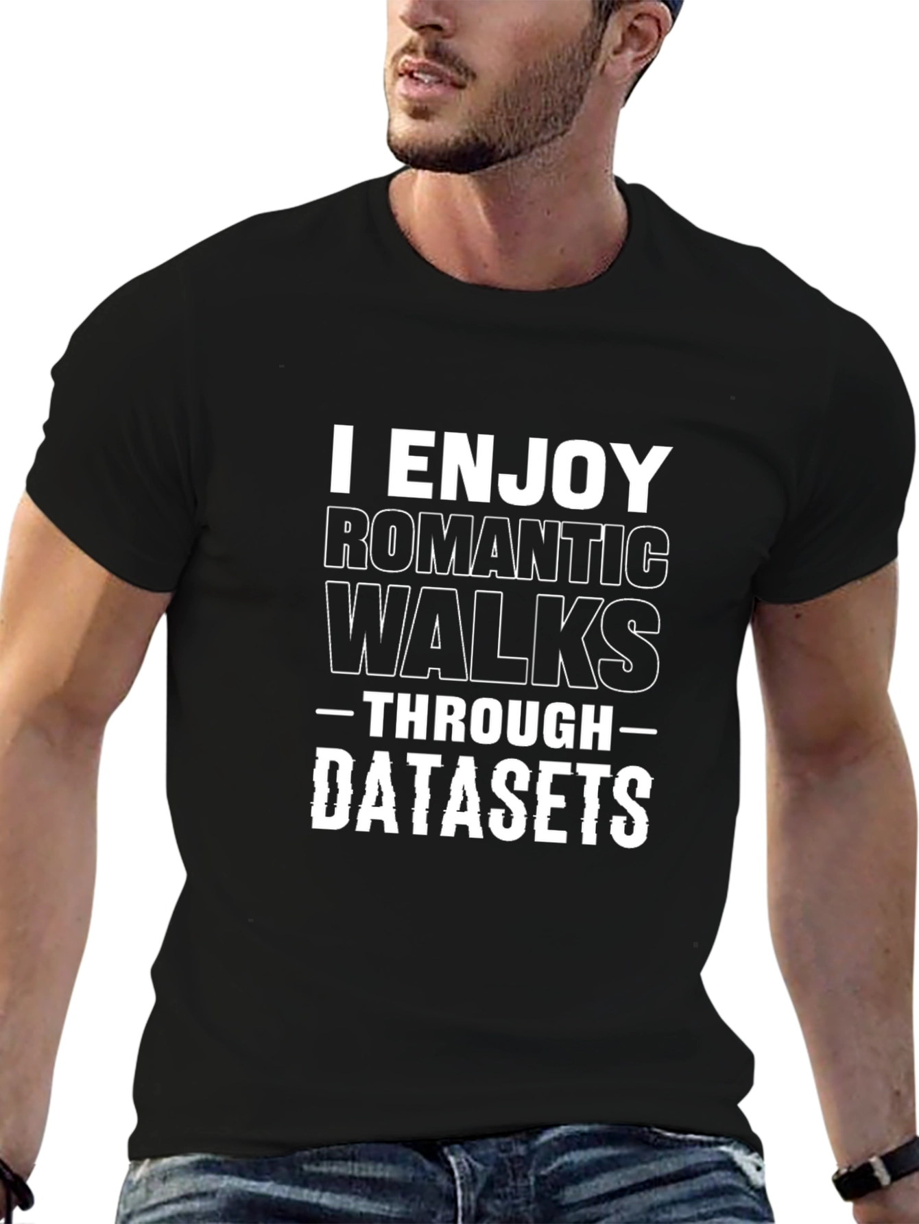 Romantic Walks Through Datasets Black Cotton T-Shirt