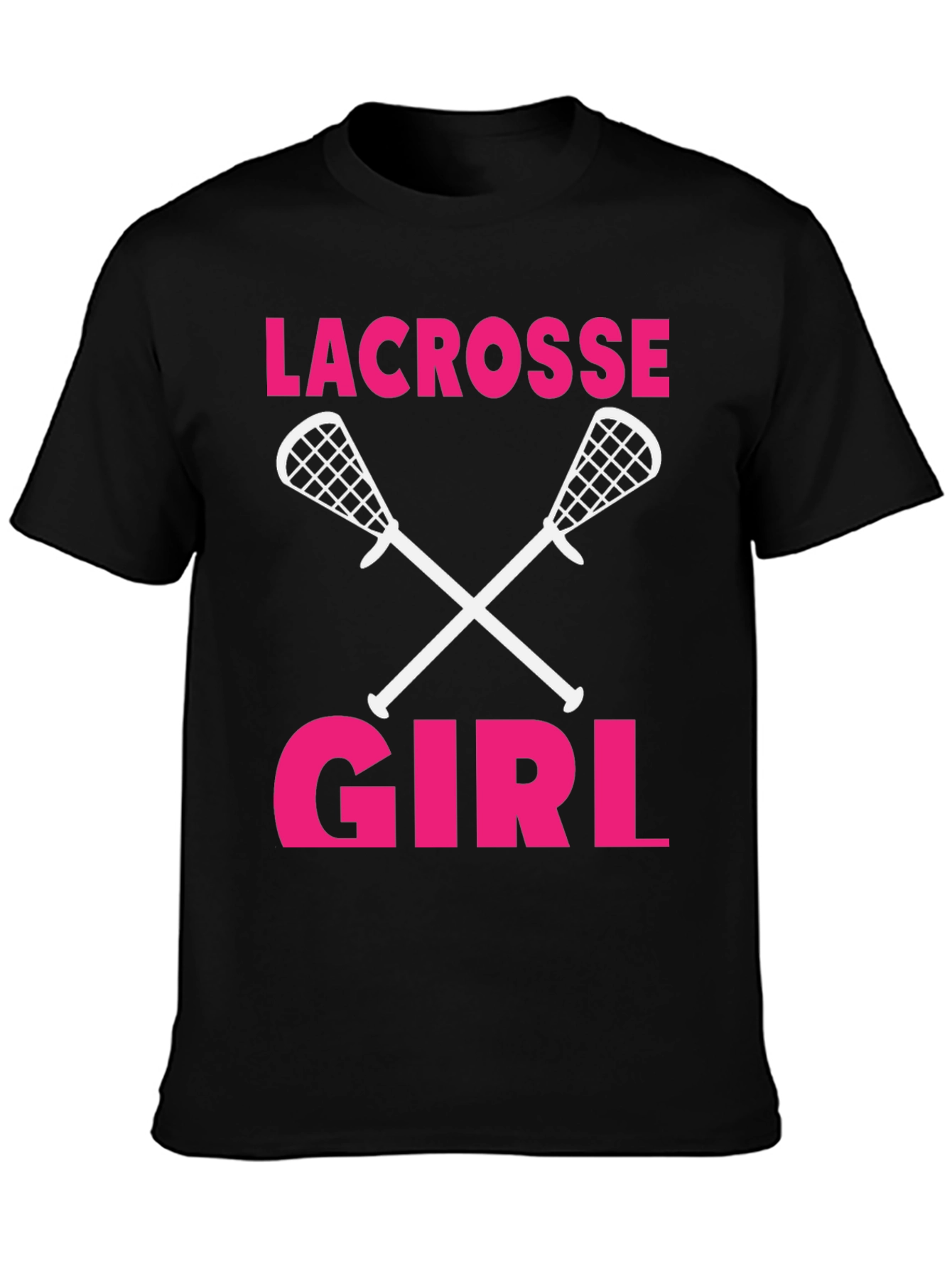 Lacrosse Girl T-Shirt - Crossed Sticks Design