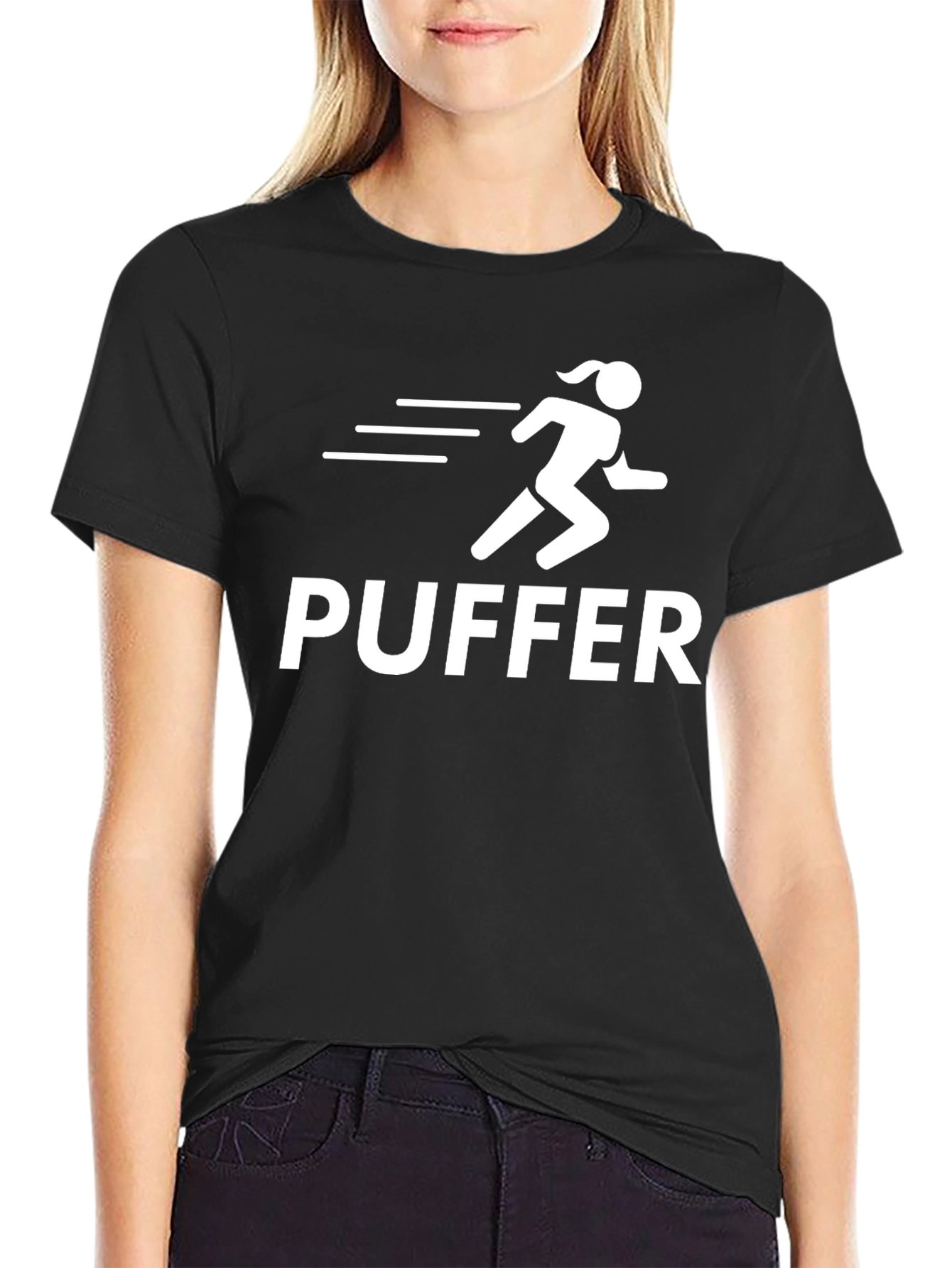 Puffer Woman Runner Graphic T-Shirt