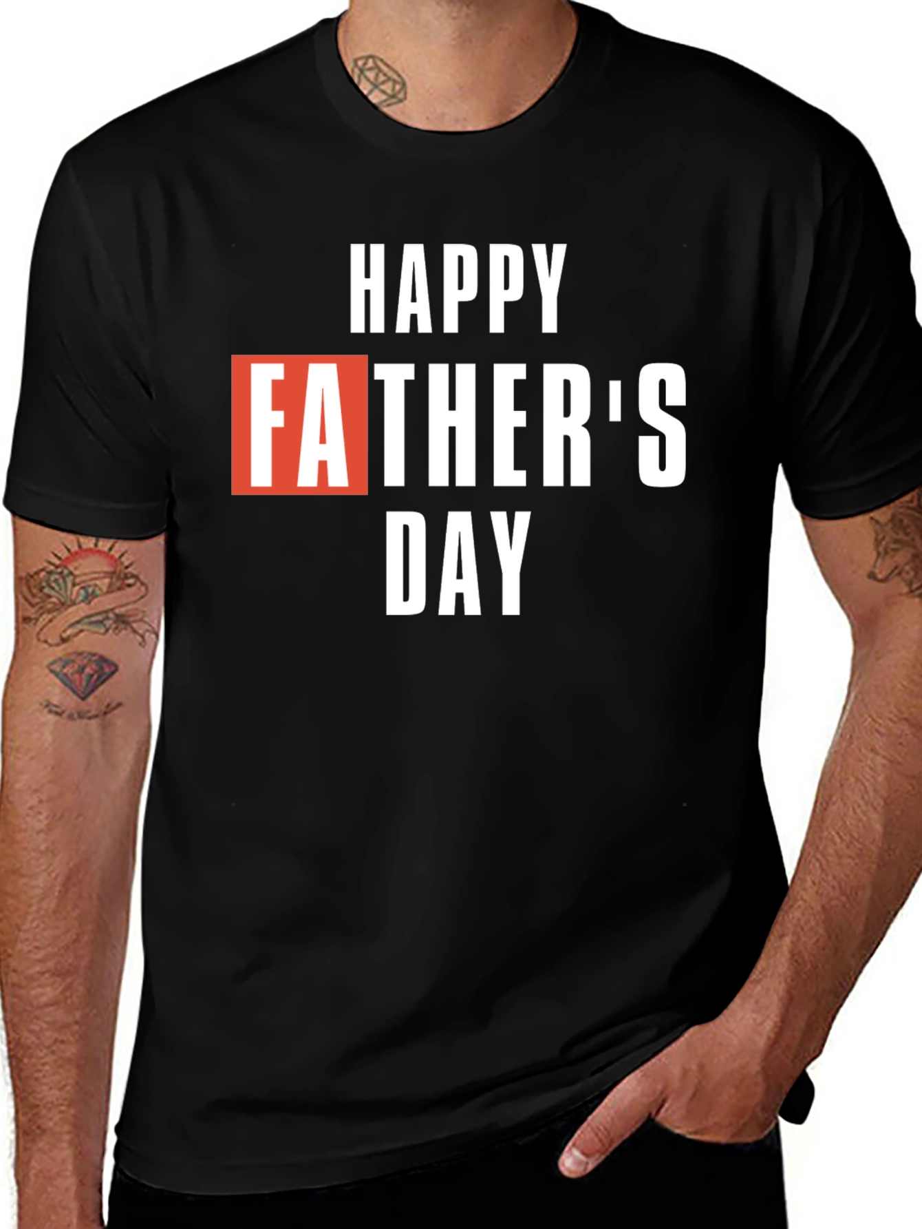 Happy Fathers Day T-Shirt - Black