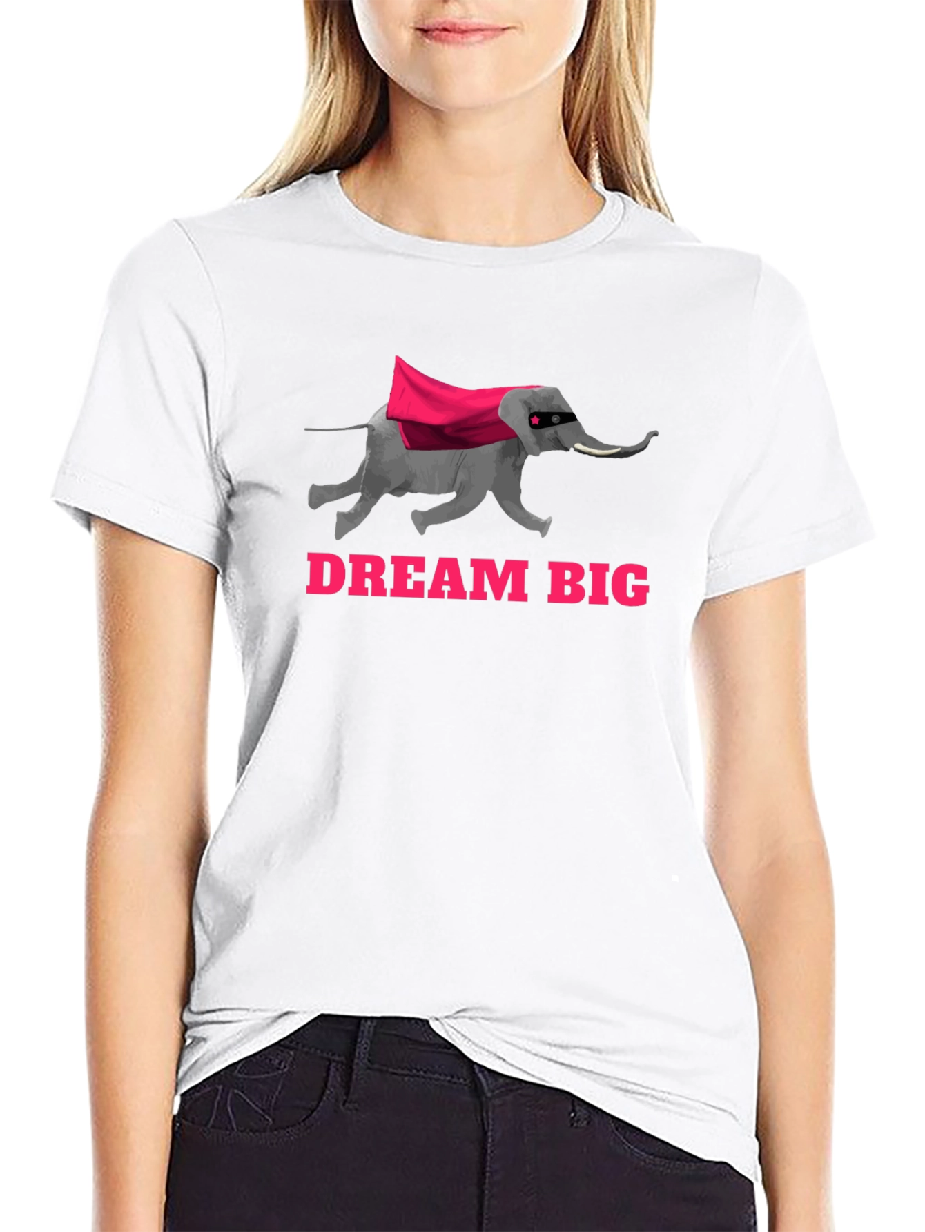 Dream Big Elephant Superhero Graphic T-Shirt