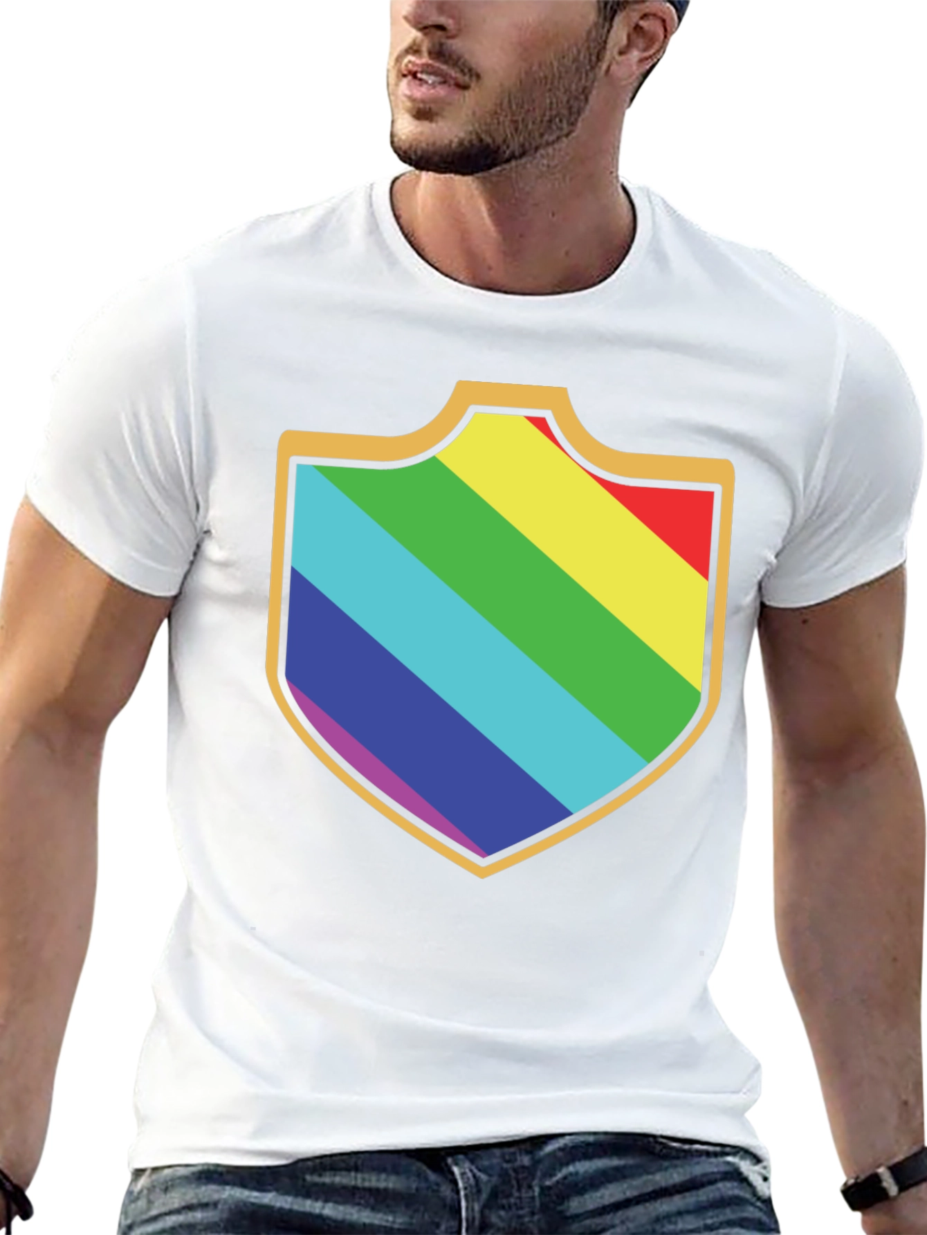 Rainbow Shield Graphic Tee - Black