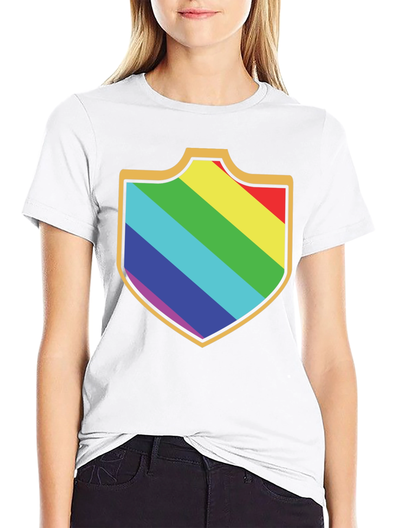 Rainbow Shield Graphic Tee - Black