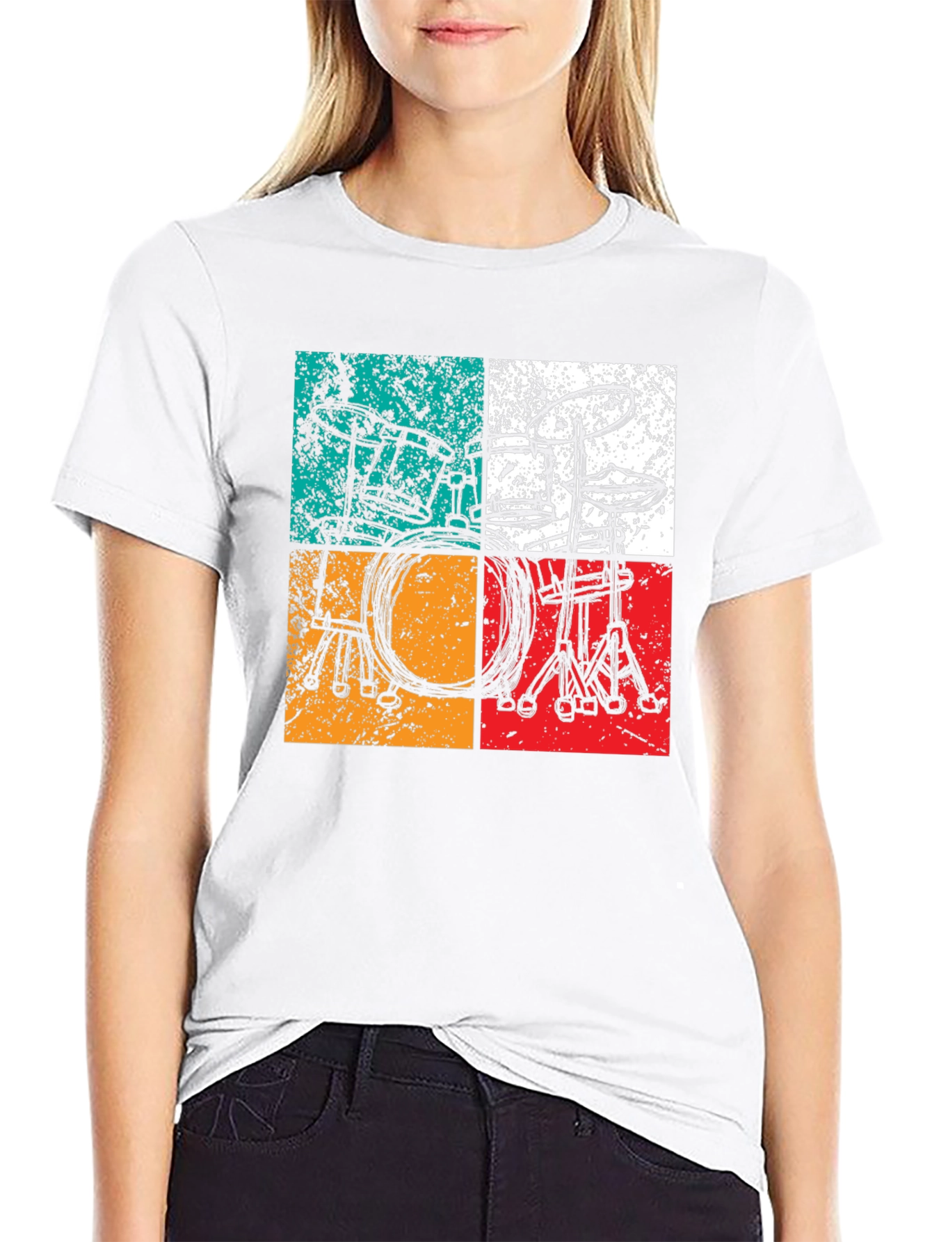 Retro Drum Set Graphic Tee