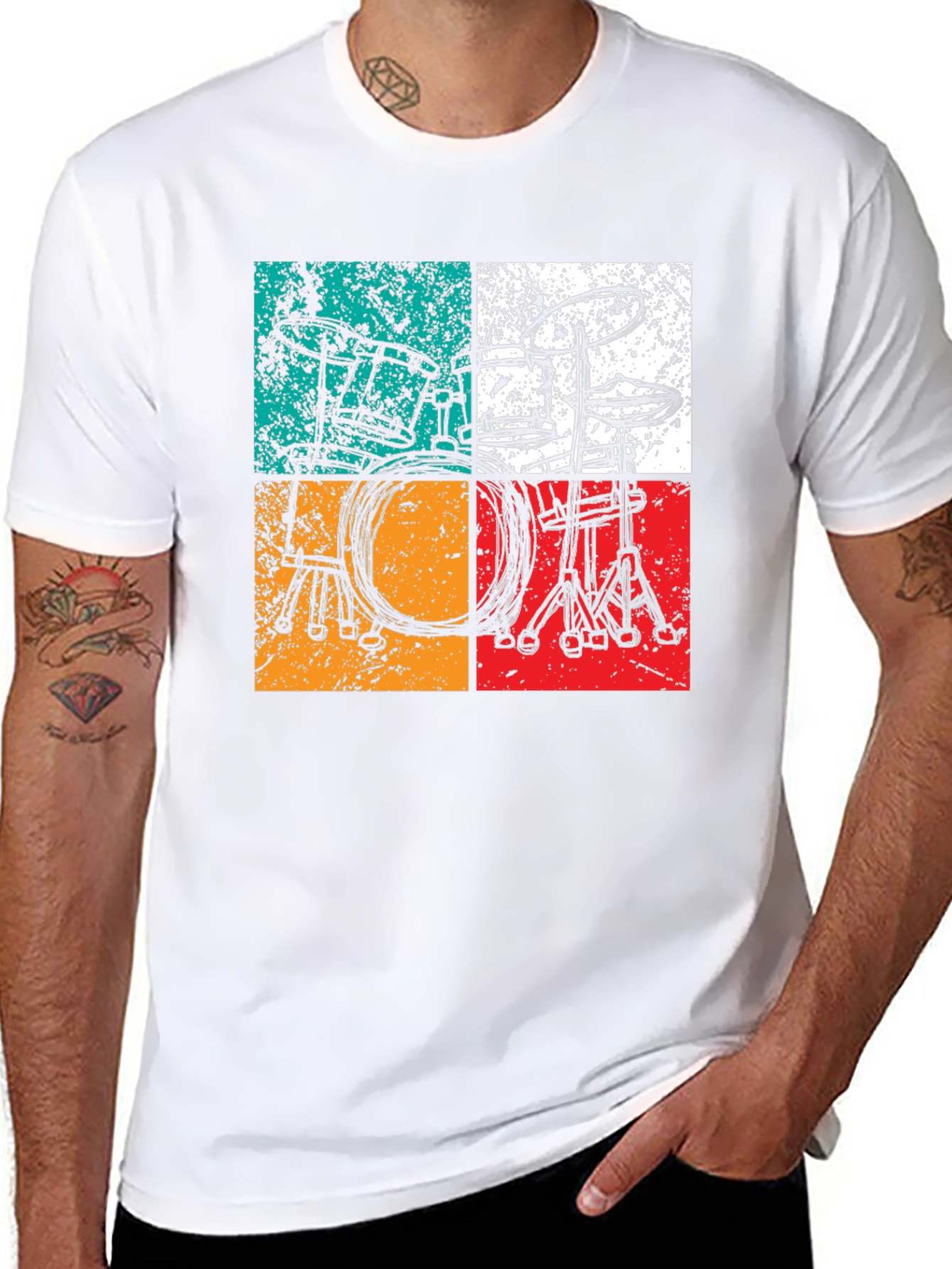 Retro Drum Set Graphic Tee