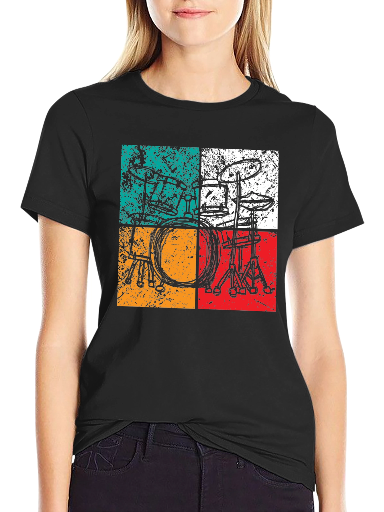 Retro Drum Set Graphic Tee