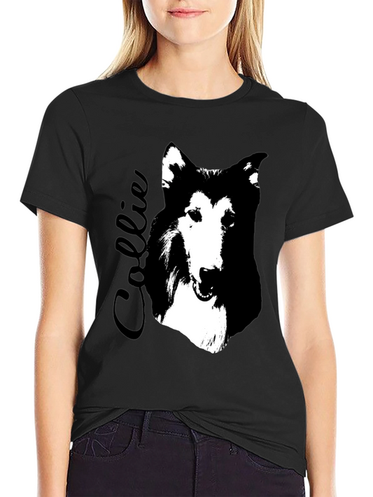Collie Dog Graphic Print T-Shirt