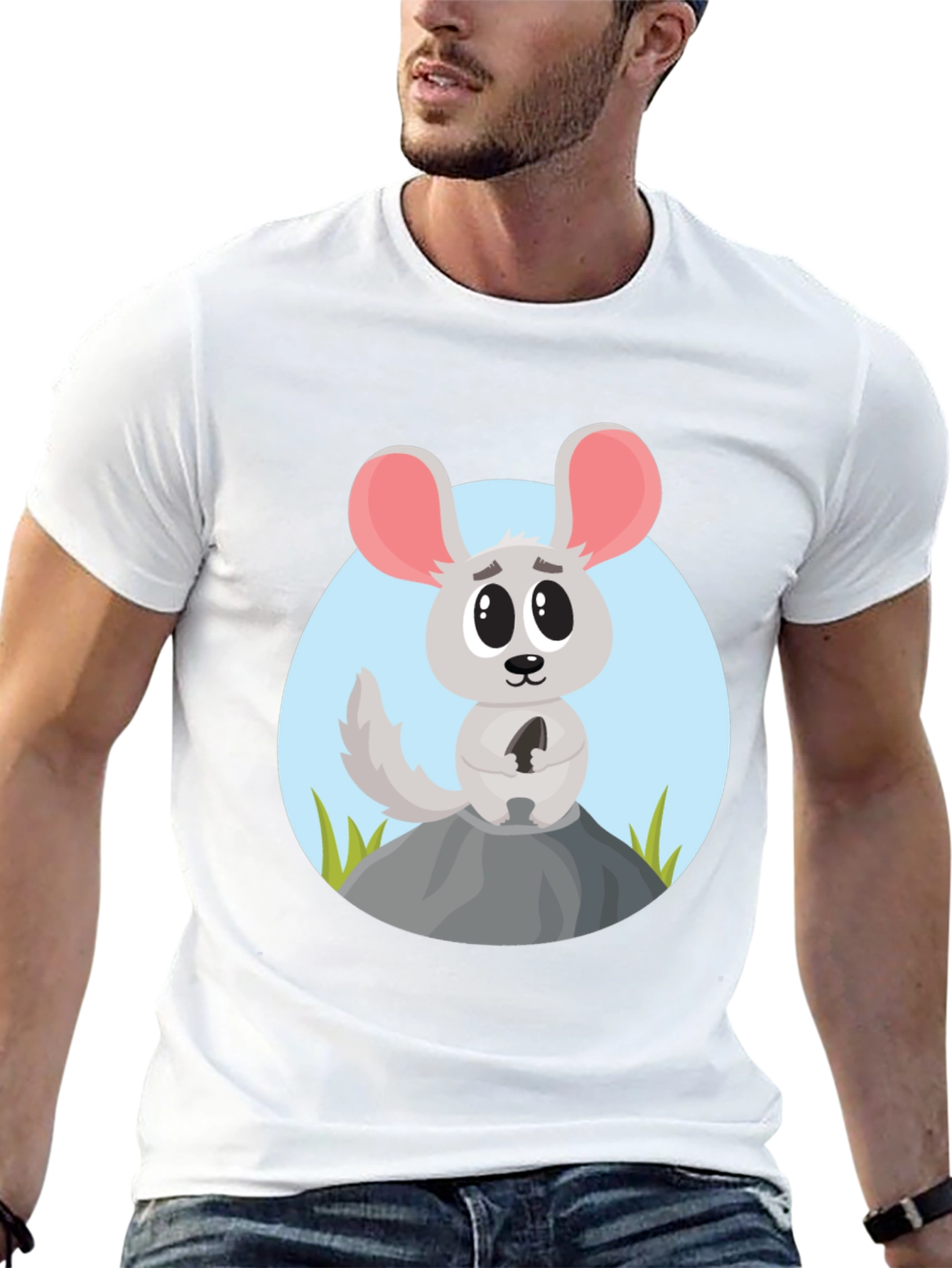 Cartoon Mouse Graphic Tee - Cute Animal Design Shirt