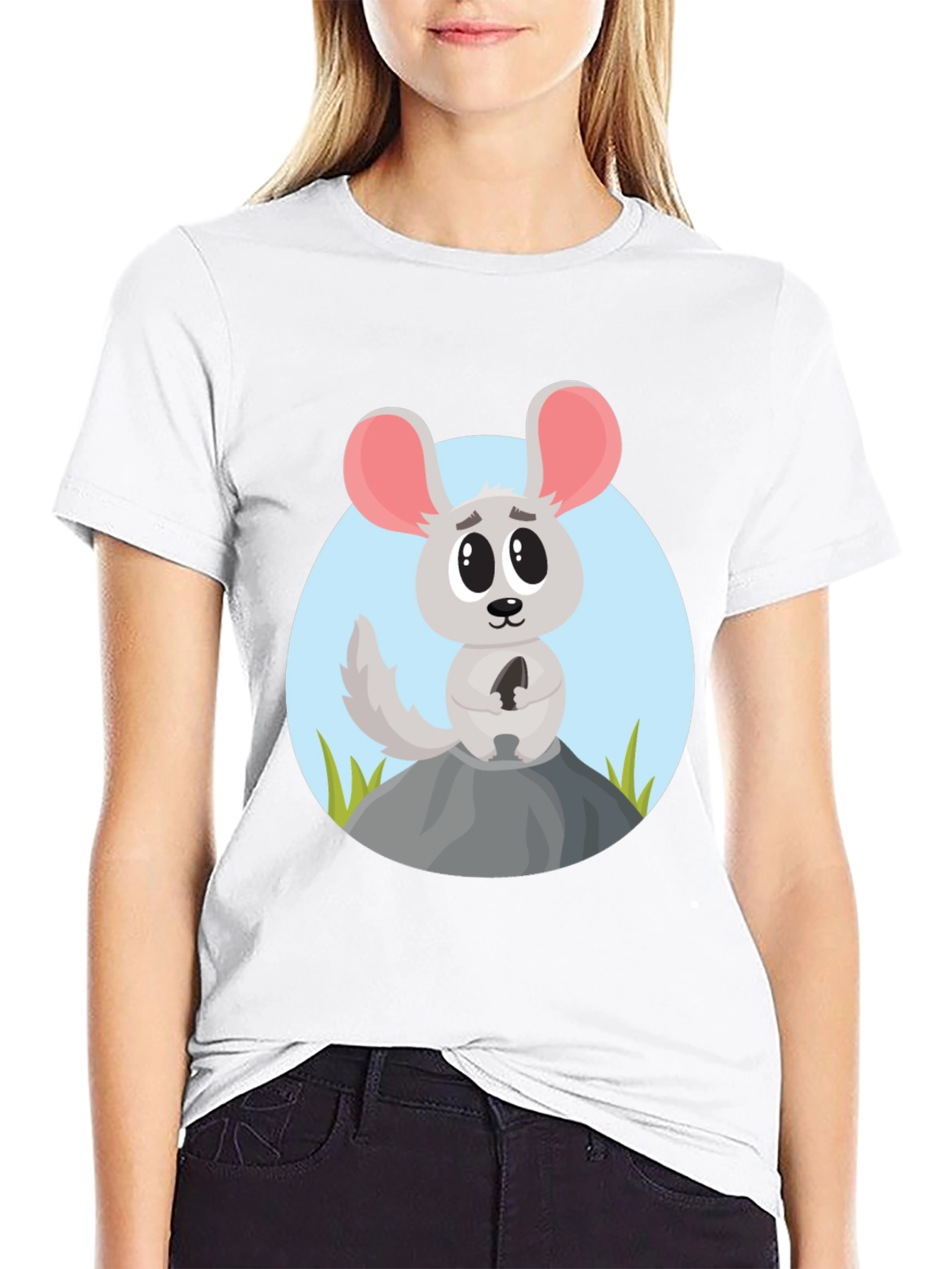 Cartoon Mouse Graphic Tee - Cute Animal Design Shirt