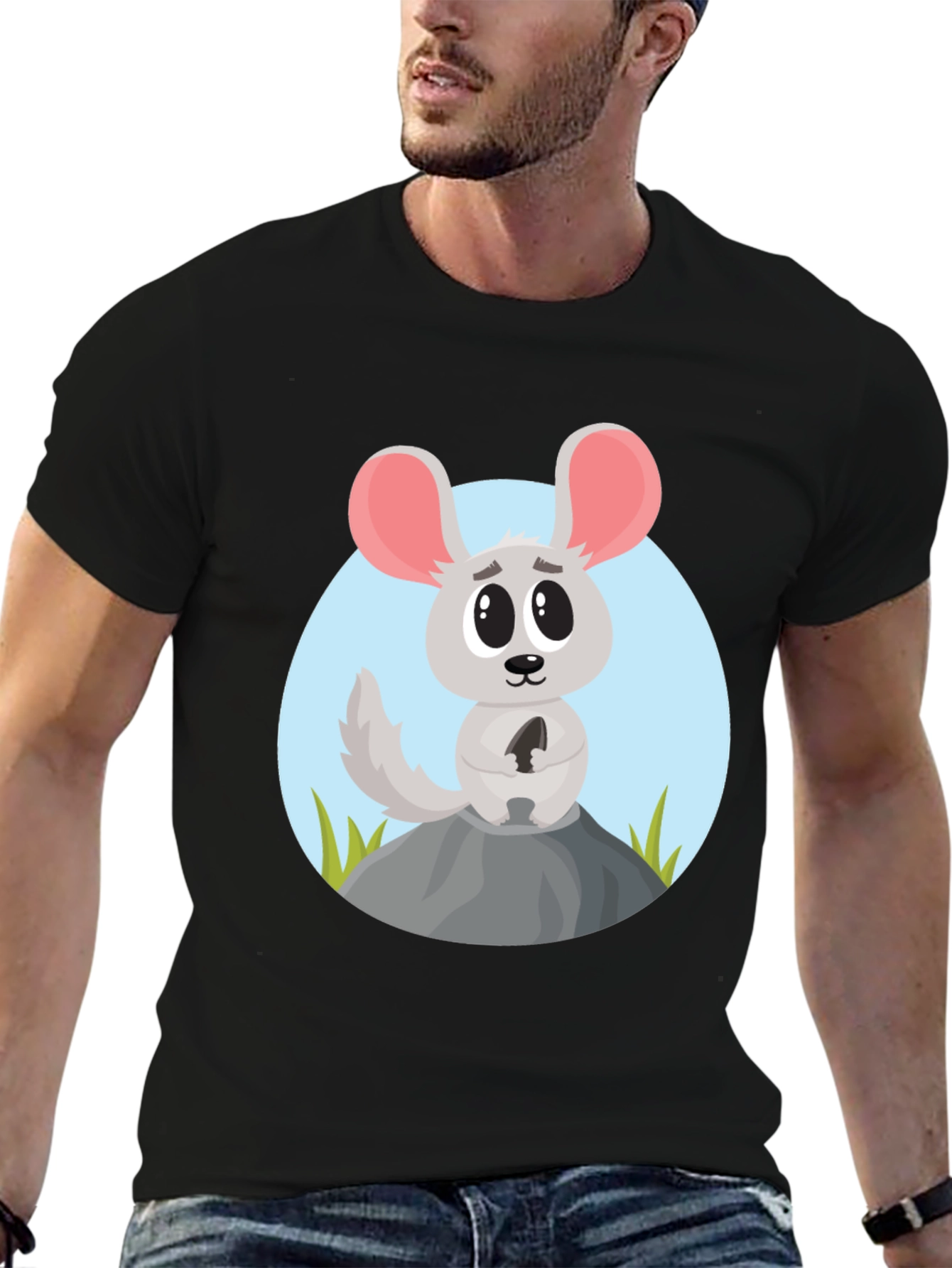 Cartoon Mouse Graphic Tee - Cute Animal Design Shirt