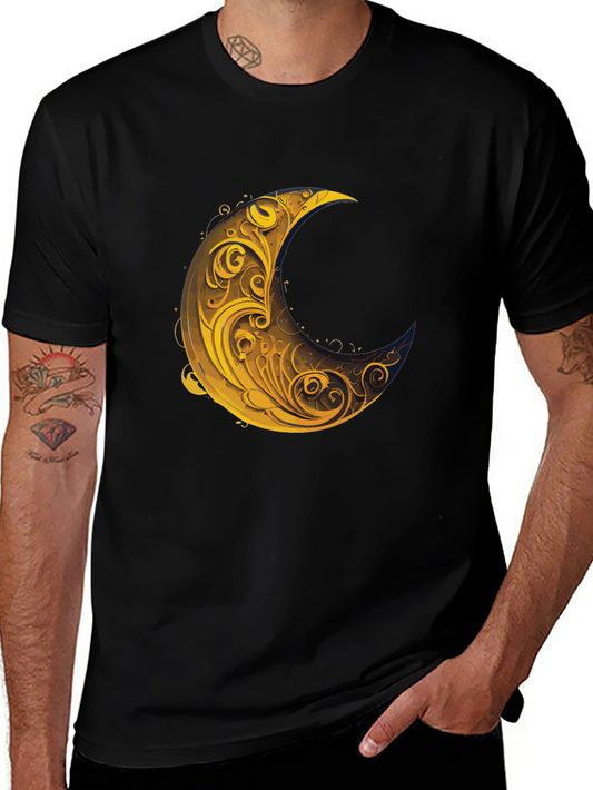 Crescent Moon Graphic Tee - Stylish Black T-Shirt