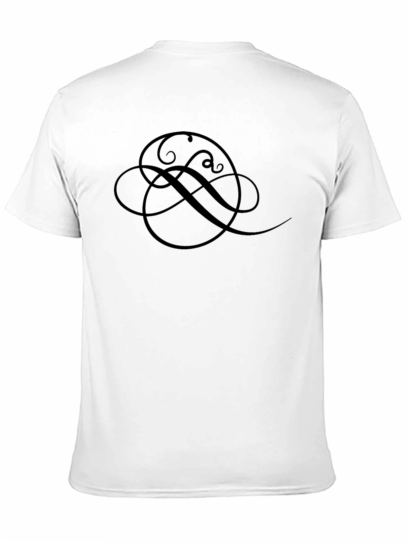 Elegant Swirl Graphic Black T-Shirt