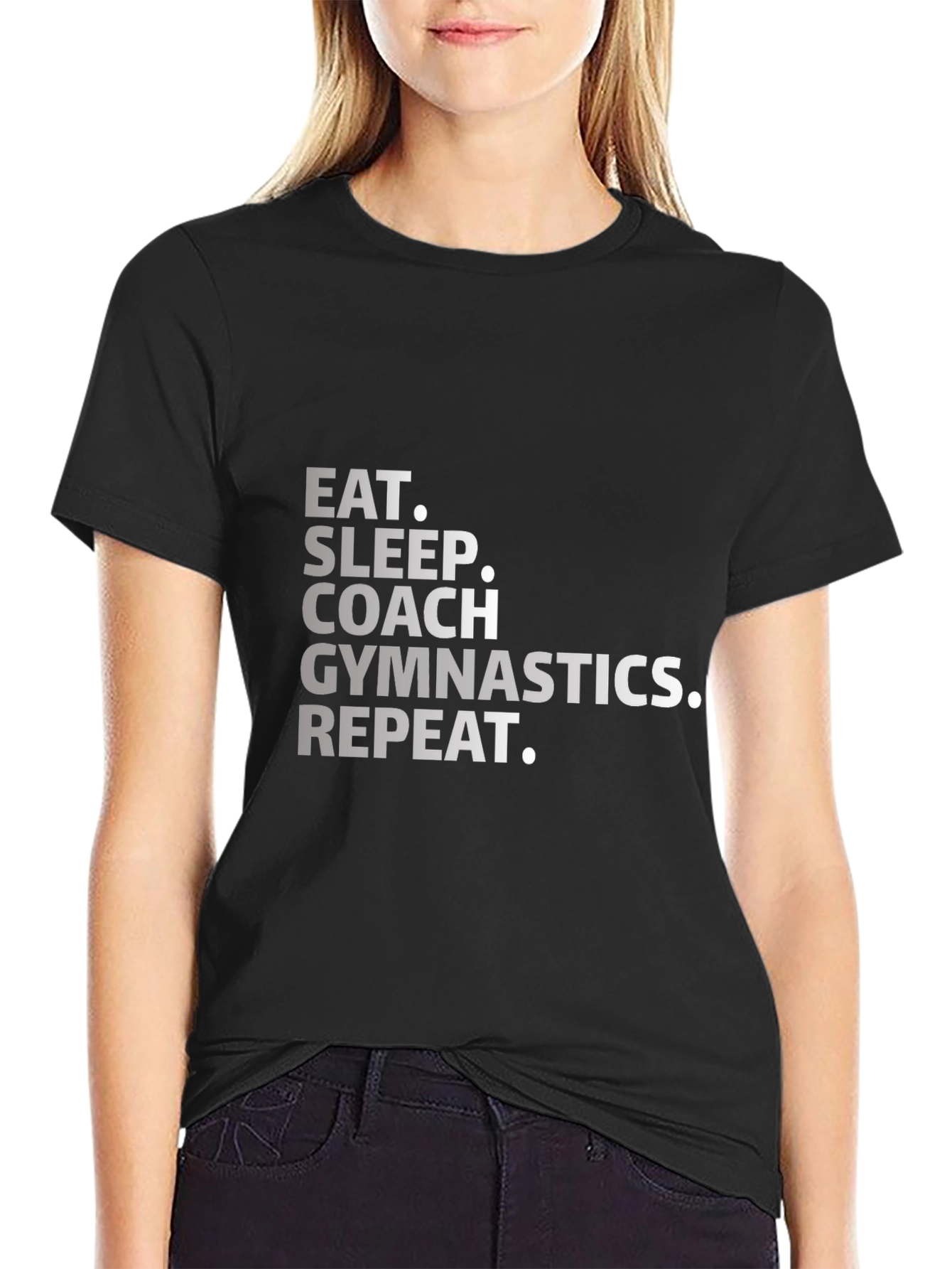 Eat Sleep Coach Gymnastics Repeat Graphic Tee