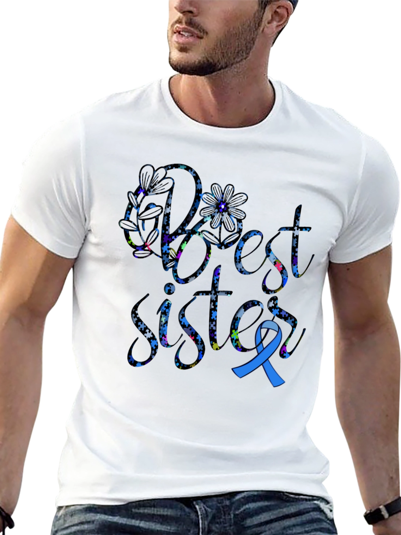 Best Sister Autism Awareness T-Shirt